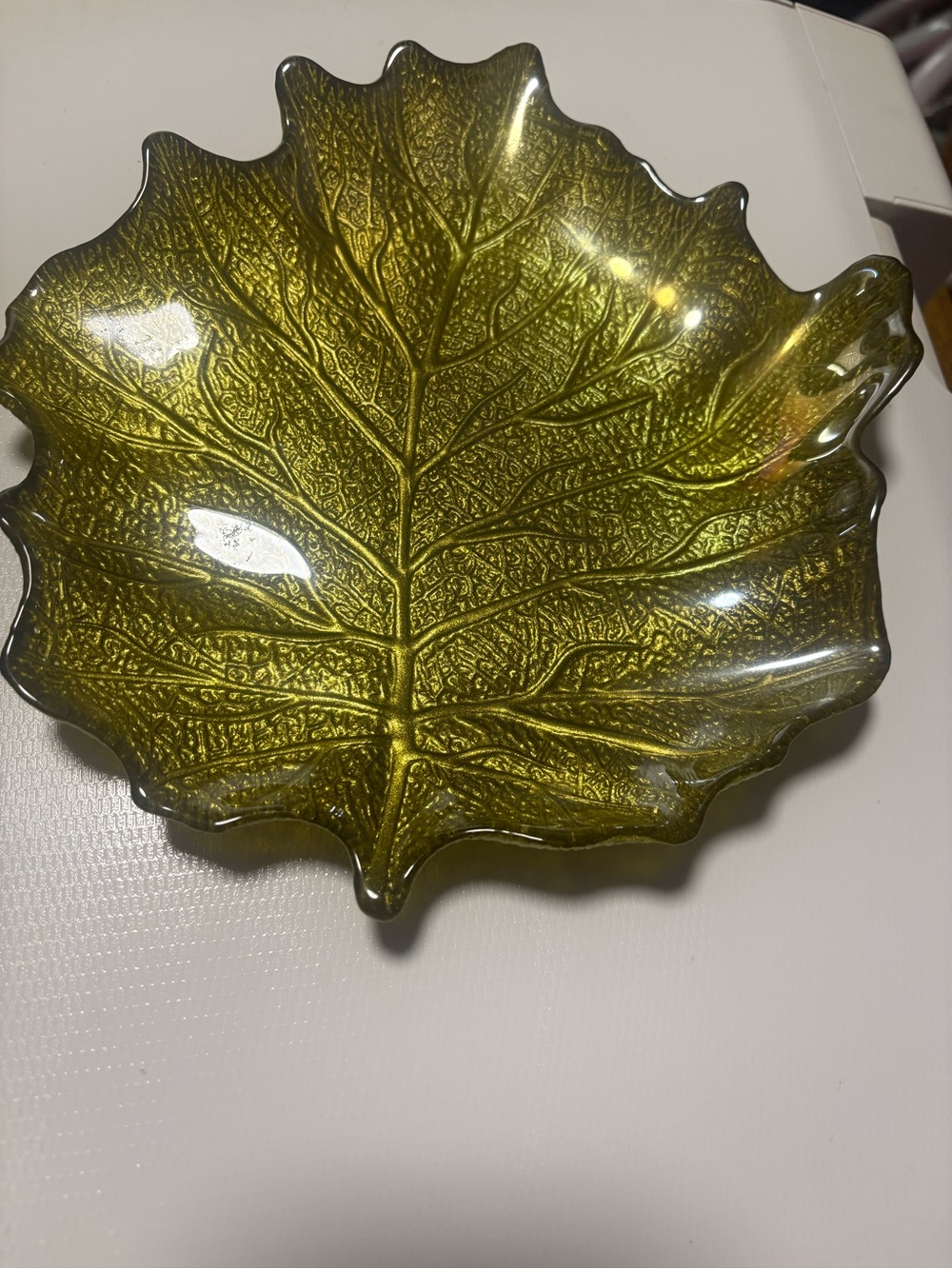 Vintage-Style Gold Leaf Glass Dish